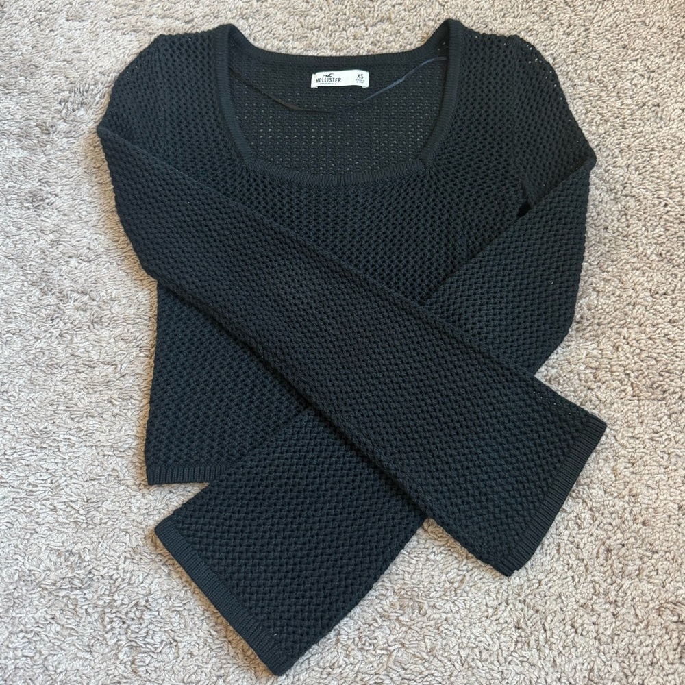Hollister Black Crochet Top